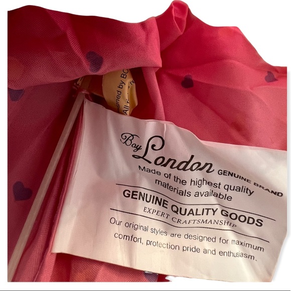 floral pink umbrella with hearts ♥️ and ruffles BOY LONDON - Picture 4 of 6